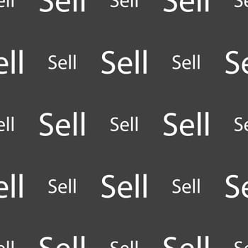 Sell sign icon. Contributor earnings button. Seamless pattern on a gray background. illustration