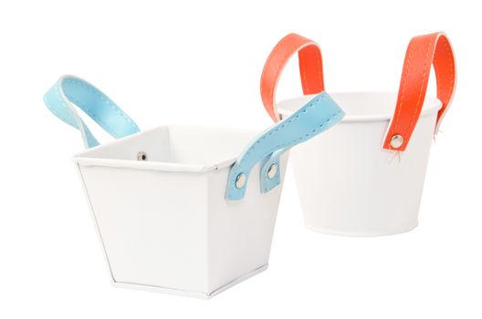 White plastic bucket. Product Packaging For other tool. clipping path