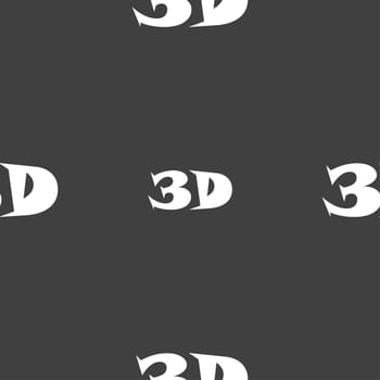 3D sign icon. 3D New technology symbol. Seamless pattern on a gray background. illustration