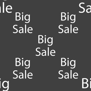 Big sale sign icon. Special offer symbol. Seamless pattern on a gray background. illustration