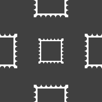 Photo frame template icon sign. Seamless pattern on a gray background. illustration