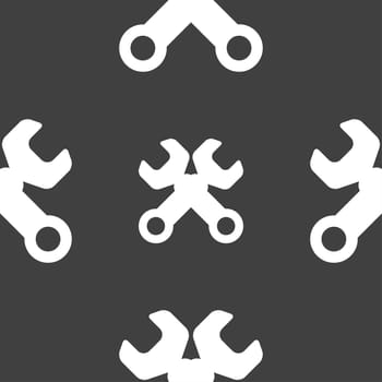 Wrench key sign icon. Service tool symbol. Seamless pattern on a gray background. illustration