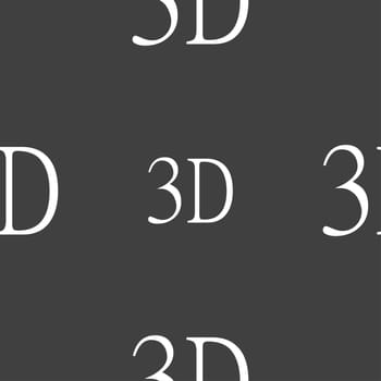 3D sign icon. 3D New technology symbol. Seamless pattern on a gray background. illustration