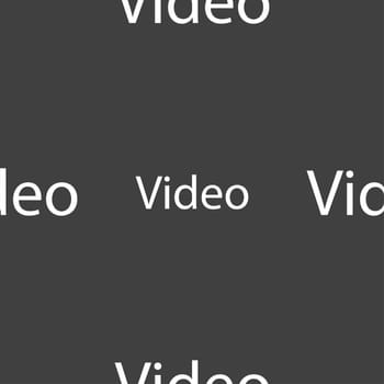 Play video sign icon. Player navigation symbol. Seamless pattern on a gray background. illustration