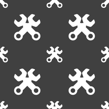 Wrench key sign icon. Service tool symbol. Seamless pattern on a gray background. illustration