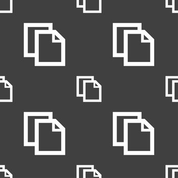 Edit document sign icon. content button.. Seamless pattern on a gray background. illustration