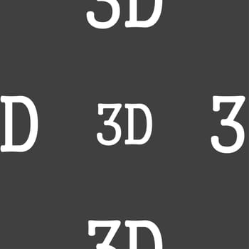 3D sign icon. 3D New technology symbol. Seamless pattern on a gray background. illustration