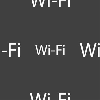 Free wifi sign. Wi-fi symbol. Wireless Network icon. Seamless pattern on a gray background. illustration