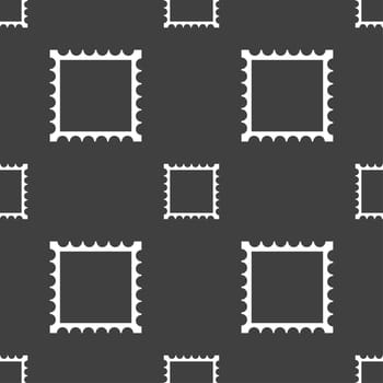 Photo frame template icon sign. Seamless pattern on a gray background. illustration