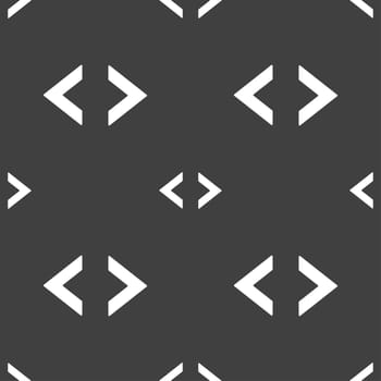 Code sign icon. Programmer symbol. Seamless pattern on a gray background. illustration