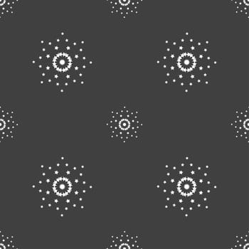 Star sign icon. Favorite button. Navigation symbol. Seamless pattern on a gray background. illustration