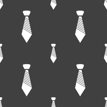 Tie sign icon. Business clothes symbol. Seamless pattern on a gray background. illustration
