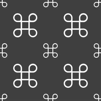 Keyboard Maestro icon. Seamless pattern on a gray background. illustration