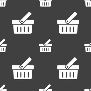 Shopping Cart sign icon. Online buying button. Seamless pattern on a gray background. illustration