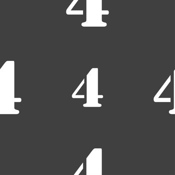 number four icon sign. Seamless pattern on a gray background. illustration