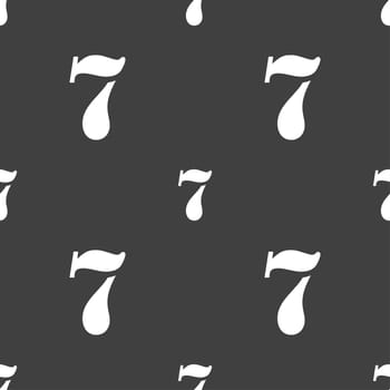 number seven icon sign. Seamless pattern on a gray background. illustration