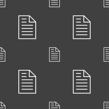 Text file sign icon. File document symbol. Seamless pattern on a gray background. illustration