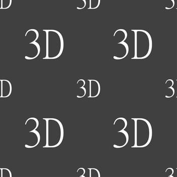 3D sign icon. 3D New technology symbol. Seamless pattern on a gray background. illustration