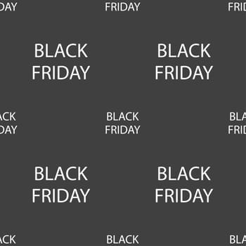 Black friday sign icon. Sale symbol.Special offer label. Seamless pattern on a gray background. illustration