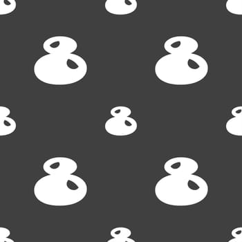 number Eight icon sign. Seamless pattern on a gray background. illustration