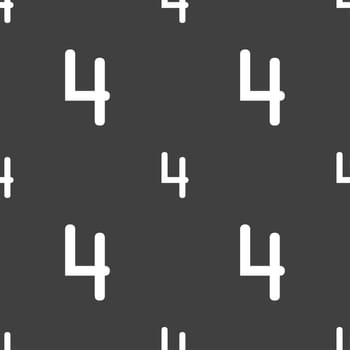 number four icon sign. Seamless pattern on a gray background. illustration