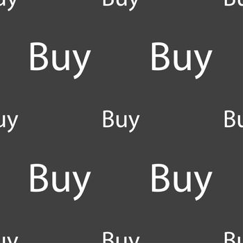 Buy sign icon. Online buying dollar usd button. Seamless pattern on a gray background. illustration