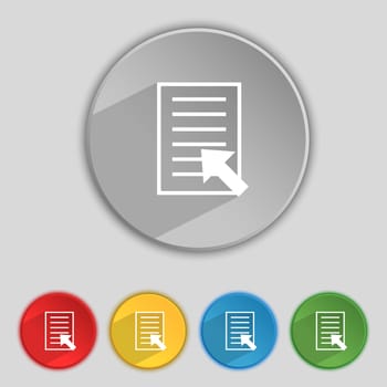 Text file sign icon. File document symbol. Set of colored buttons. illustration