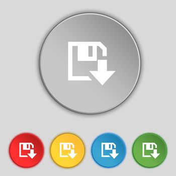 floppy icon. Flat modern design Set colour buttons. illustration