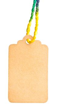 Blank tag isolated against a white background, clipping path