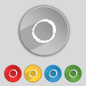 number zero icon sign. Set of coloured buttons. illustration