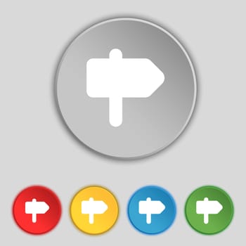Information Road icon sign. Symbol on five flat buttons. illustration