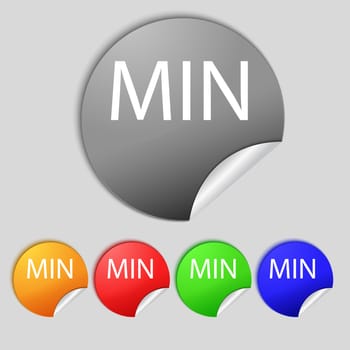 minimum sign icon. Set of colored buttons. illustration