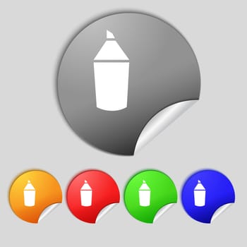 Pencil sign icon. Edit content button. Set of colored buttons. illustration