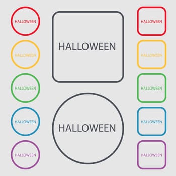 Halloween sign icon. Halloween-party symbol. Set of colored buttons. illustration