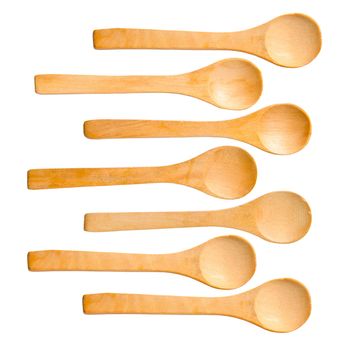 wooden spoon isolated on white background, clipping path