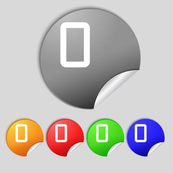 number zero icon sign. Set of coloured buttons. illustration