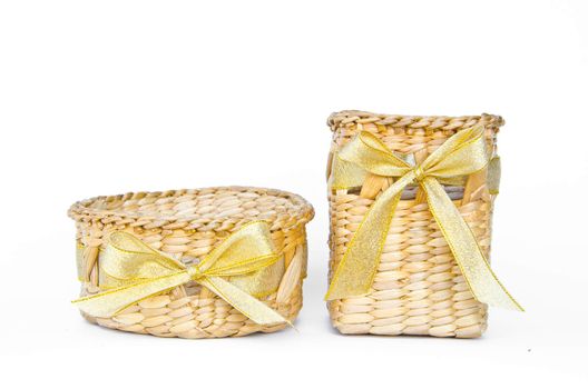 weave basket isolated on white background