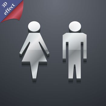 Toilet icon symbol. 3D style. Trendy, modern design with space for your text illustration. Rastrized copy
