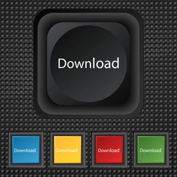 Download now icon. Load symbol. Set of colored buttons. illustration