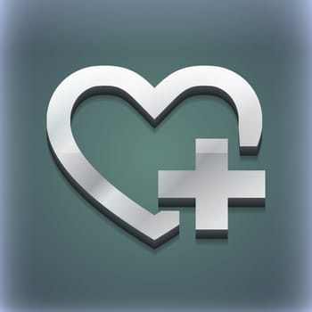 Medical heart icon symbol. 3D style. Trendy, modern design with space for your text illustration. Raster version