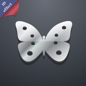 Butterfly icon symbol. 3D style. Trendy, modern design with space for your text illustration. Rastrized copy