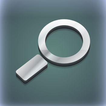 Magnifier glass icon symbol. 3D style. Trendy, modern design with space for your text illustration. Raster version