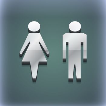 Toilet icon symbol. 3D style. Trendy, modern design with space for your text illustration. Raster version