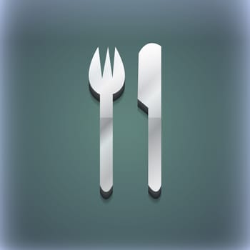 Cutlery icon symbol. 3D style. Trendy, modern design with space for your text illustration. Raster version
