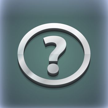 Question mark icon symbol. 3D style. Trendy, modern design with space for your text illustration. Raster version