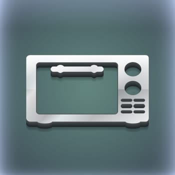 Microwave oven icon symbol. 3D style. Trendy, modern design with space for your text illustration. Raster version