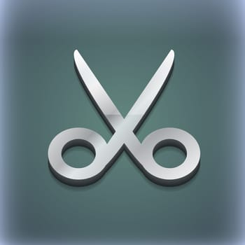 Scissors hairdresser icon symbol. 3D style. Trendy, modern design with space for your text illustration. Raster version