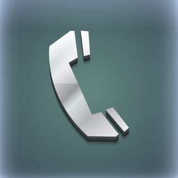 Phone icon symbol. 3D style. Trendy, modern design with space for your text illustration. Raster version