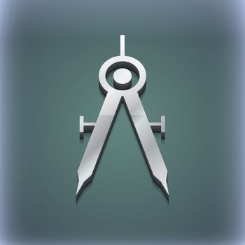 Mathematical Compass icon symbol. 3D style. Trendy, modern design with space for your text illustration. Raster version