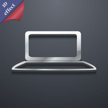 Laptop icon symbol. 3D style. Trendy, modern design with space for your text illustration. Rastrized copy